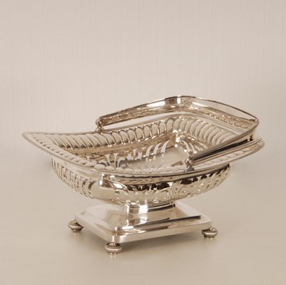 19th Century Regency Dutch Sterling Silver Bread Basket, 1800s-GOE-1175405