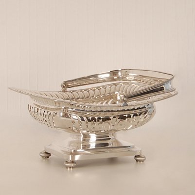 19th Century Regency Dutch Sterling Silver Bread Basket, 1800s-GOE-1175405