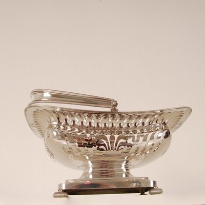 19th Century Regency Dutch Sterling Silver Bread Basket, 1800s-GOE-1175405