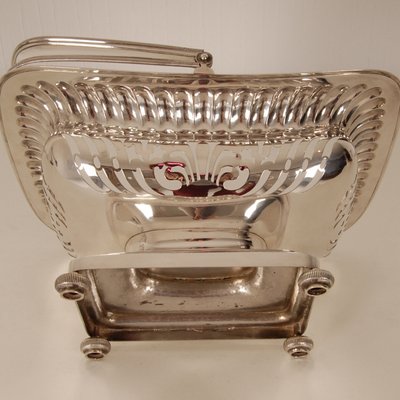 19th Century Regency Dutch Sterling Silver Bread Basket, 1800s-GOE-1175405