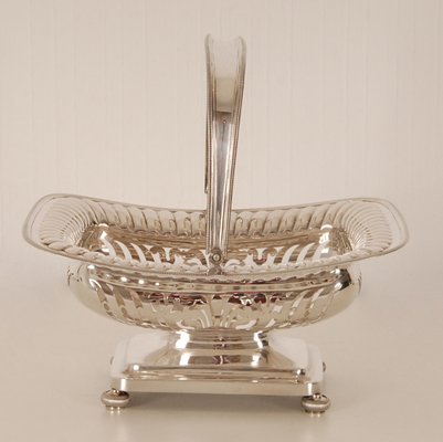 19th Century Regency Dutch Sterling Silver Bread Basket, 1800s-GOE-1175405