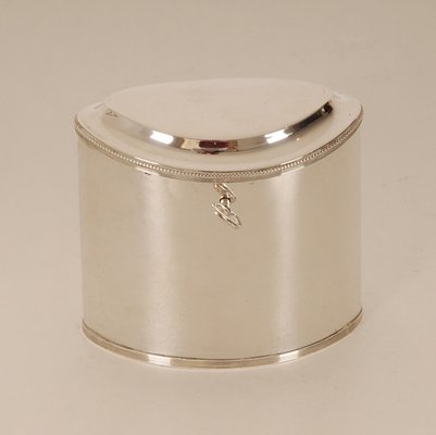 19th Century Regency Empire Napoleonic Sterling Silver Casket Tea Caddy Box-GOE-1175408