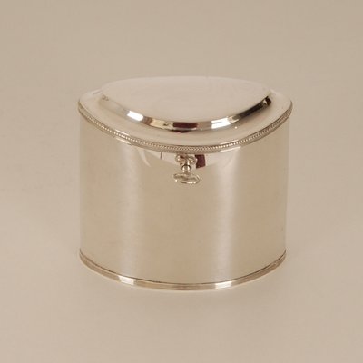 19th Century Regency Empire Napoleonic Sterling Silver Casket Tea Caddy Box-GOE-1175408