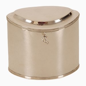 19th Century Regency Empire Napoleonic Sterling Silver Casket Tea Caddy Box-GOE-1175408