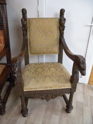 19th Century Renaissance Armchair in Teak, Italy-FEO-1759379