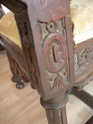 19th Century Renaissance Armchair in Teak, Italy-FEO-1759379