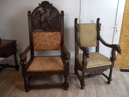 19th Century Renaissance Armchair in Teak, Italy-FEO-1759379