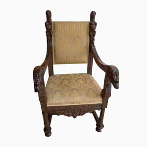 19th Century Renaissance Armchair in Teak, Italy-FEO-1759379