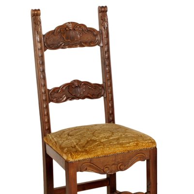 19th Century Renaissance Style Carved Walnut Dining Chairs, Set of 6-NJV-575138