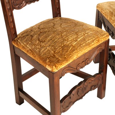 19th Century Renaissance Style Carved Walnut Dining Chairs, Set of 6-NJV-575138