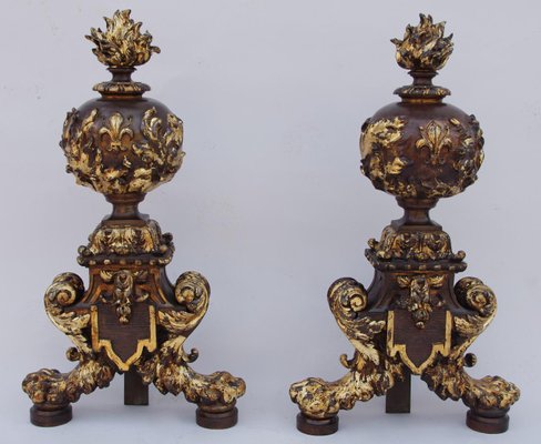 19th Century Renaissance Style Firedogs, Set of 2-CEJ-626802