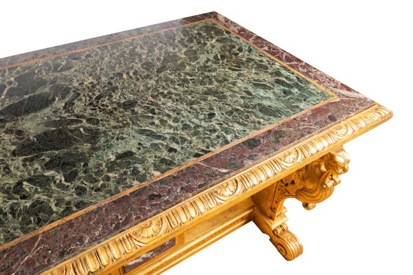 19th Century Renaissance Style Giltwood and Marble Console Table-CEJ-551469