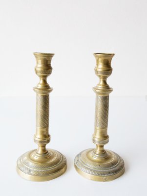 19th Century Restoration Bronze Candleholders, Set of 2-JWI-1361849