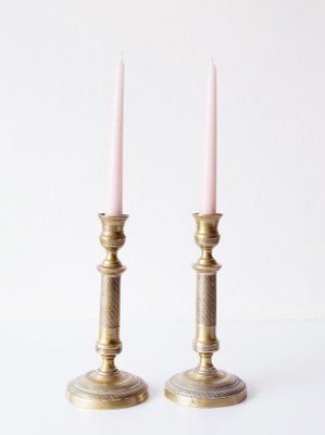 19th Century Restoration Bronze Candleholders, Set of 2-JWI-1361849