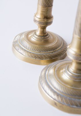 19th Century Restoration Bronze Candleholders, Set of 2-JWI-1361849