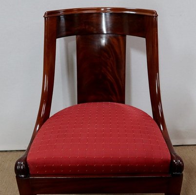 19th Century Restoration Period Mahogany Gondola Chairs, Set of 4-RVK-1146826