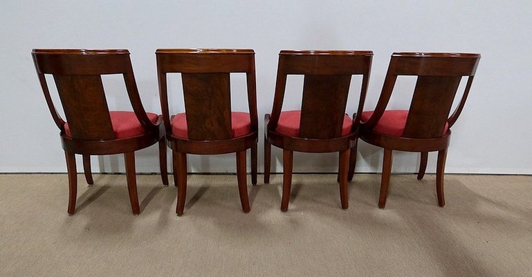 19th Century Restoration Period Mahogany Gondola Chairs, Set of 4-RVK-1146826