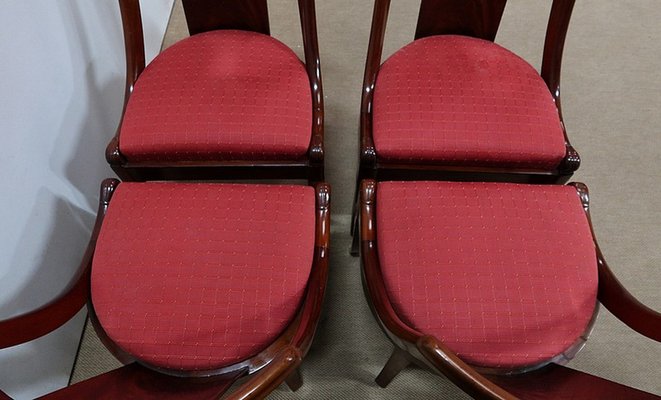 19th Century Restoration Period Mahogany Gondola Chairs, Set of 4-RVK-1146826