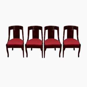 19th Century Restoration Period Mahogany Gondola Chairs, Set of 4-RVK-1146826