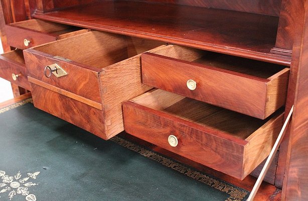 19th Century Retour d’Égypte Mahogany Burl Veneer Secretaire-RVK-712844