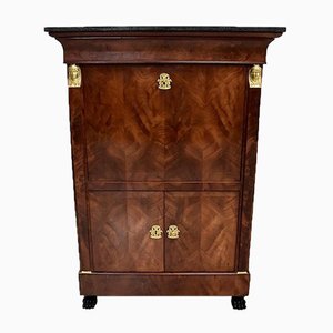 19th Century Retour d’Égypte Mahogany Burl Veneer Secretaire-RVK-712844