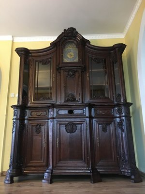 19th Century Rococo Style Cabinet with Clock-WQQ-726670