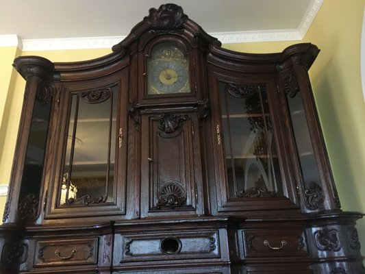 19th Century Rococo Style Cabinet with Clock-WQQ-726670