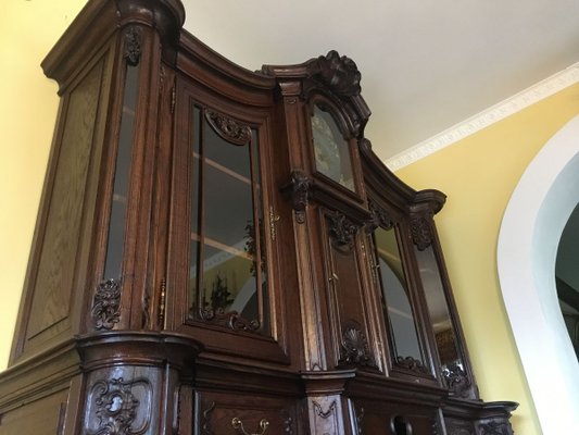 19th Century Rococo Style Cabinet with Clock-WQQ-726670