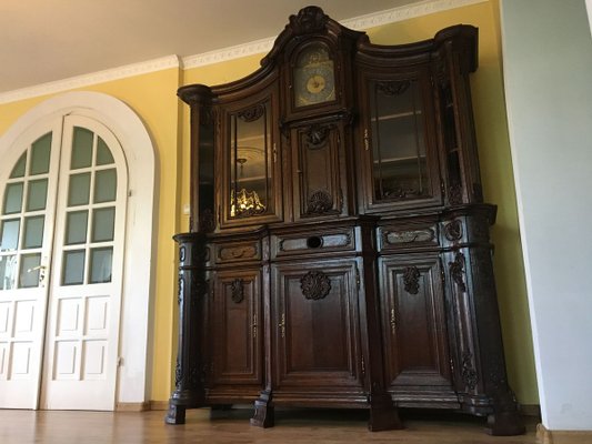 19th Century Rococo Style Cabinet with Clock-WQQ-726670