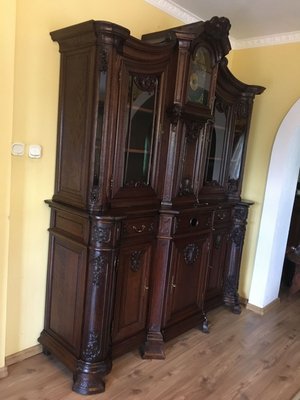 19th Century Rococo Style Cabinet with Clock-WQQ-726670