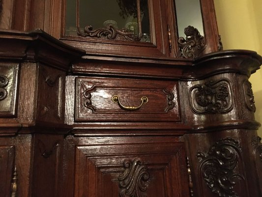 19th Century Rococo Style Cabinet with Clock-WQQ-726670