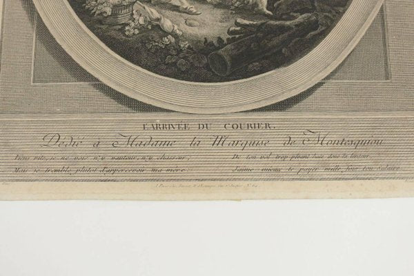 19th Century Romantic Steel L’arrive Du Courrier Engraving-WFS-744988