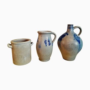 19th Century Salt-Glazed Stoneware from Bauer Pottery, Set of 3-POM-893648