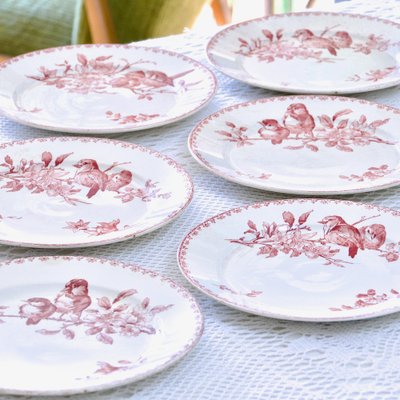 19th Century Sarreguemines Plates, 1878, Set of 6-SHG-2040525