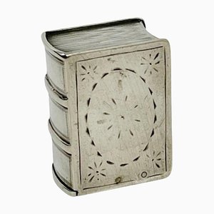 19th Century Silver Loderein or Snuff Box in the Shape of a Book-UCH-1224148