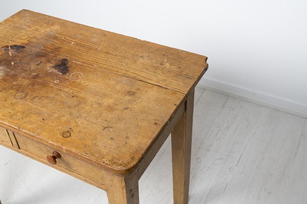 19th Century Simple Swedish Faux Paint Side Table-MJF-1396149