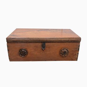 19th Century Solid Ash Trunk with Iron Handles-RVK-724802