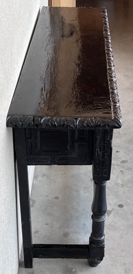 19th Century Spanish Console Table with Two Carved Drawers and Original Hardware, 1850a-PSK-1401069