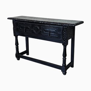 19th Century Spanish Console Table with Two Carved Drawers and Original Hardware, 1850a-PSK-1401069