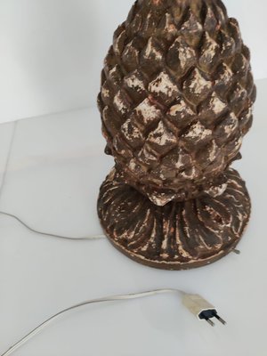 19th Century Stuccoed Wooden Pineapple Table Lamp-JJT-691674