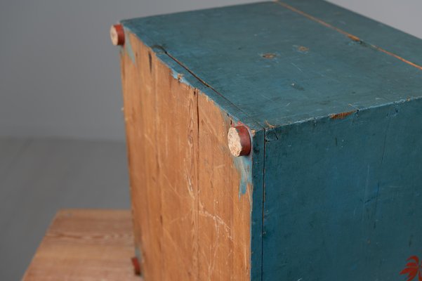 19th-Century Swedish Blue Pine Box-MJF-981490