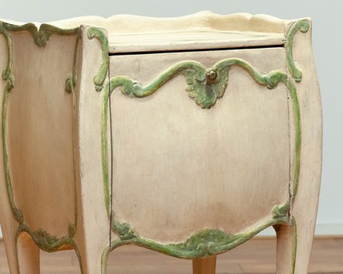 19th Century Swedish Bombay Curved and Painted Nightstands, Set of 2-JE-1812678