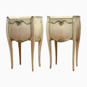 19th Century Swedish Bombay Curved and Painted Nightstands, Set of 2-JE-1812678