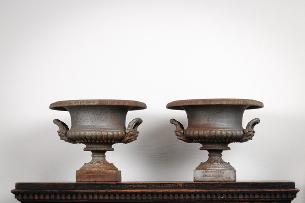 19th-Century Swedish Cast Iron Urns from J. & C.G. Bolinder Stockholm, Set of 2-MJF-959614