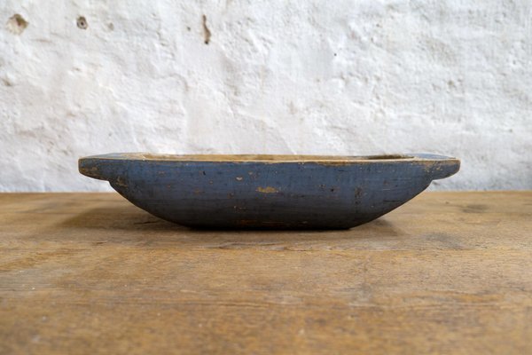 19th Century Swedish Folk Art Blue Colored Farmers Bowl-UYK-1384986