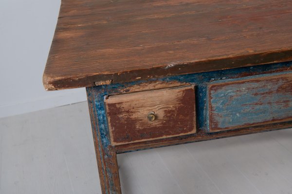 19th Century Swedish Folk Art Blue Work Table-MJF-931209