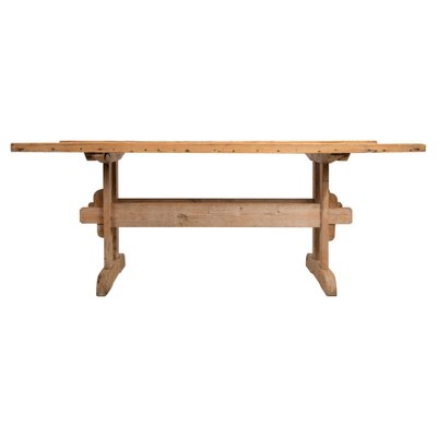 19th Century Swedish Pine Country Dining Trestle Table-MJF-984203