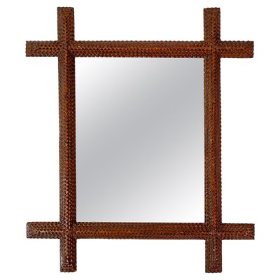 19th Century Tramp Art Wall Mirror, Austria, 1880s-TQA-1735734