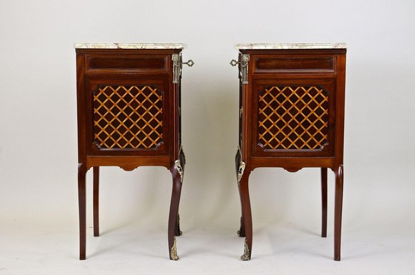 19th Century Transitional Pillar Nightstands, France, 1870s, Set of 2-TQA-1446918