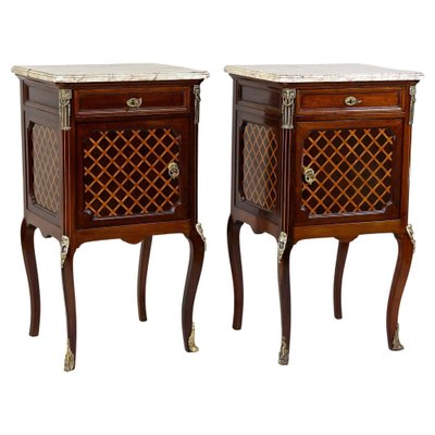 19th Century Transitional Pillar Nightstands, France, 1870s, Set of 2-TQA-1446918